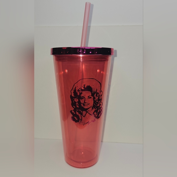 Starbucks Dining Starbucks 2023 Green Chrome Studded Tumbler/ Dolly Parton Pink - Picture 2 of 11